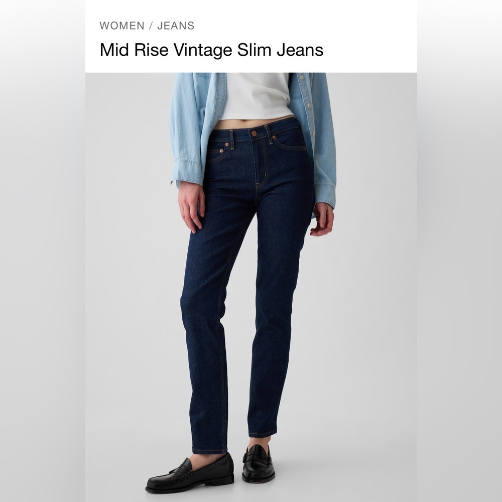 Gap Mid Rise Vintage Slim Jeans. Brand New Size 31